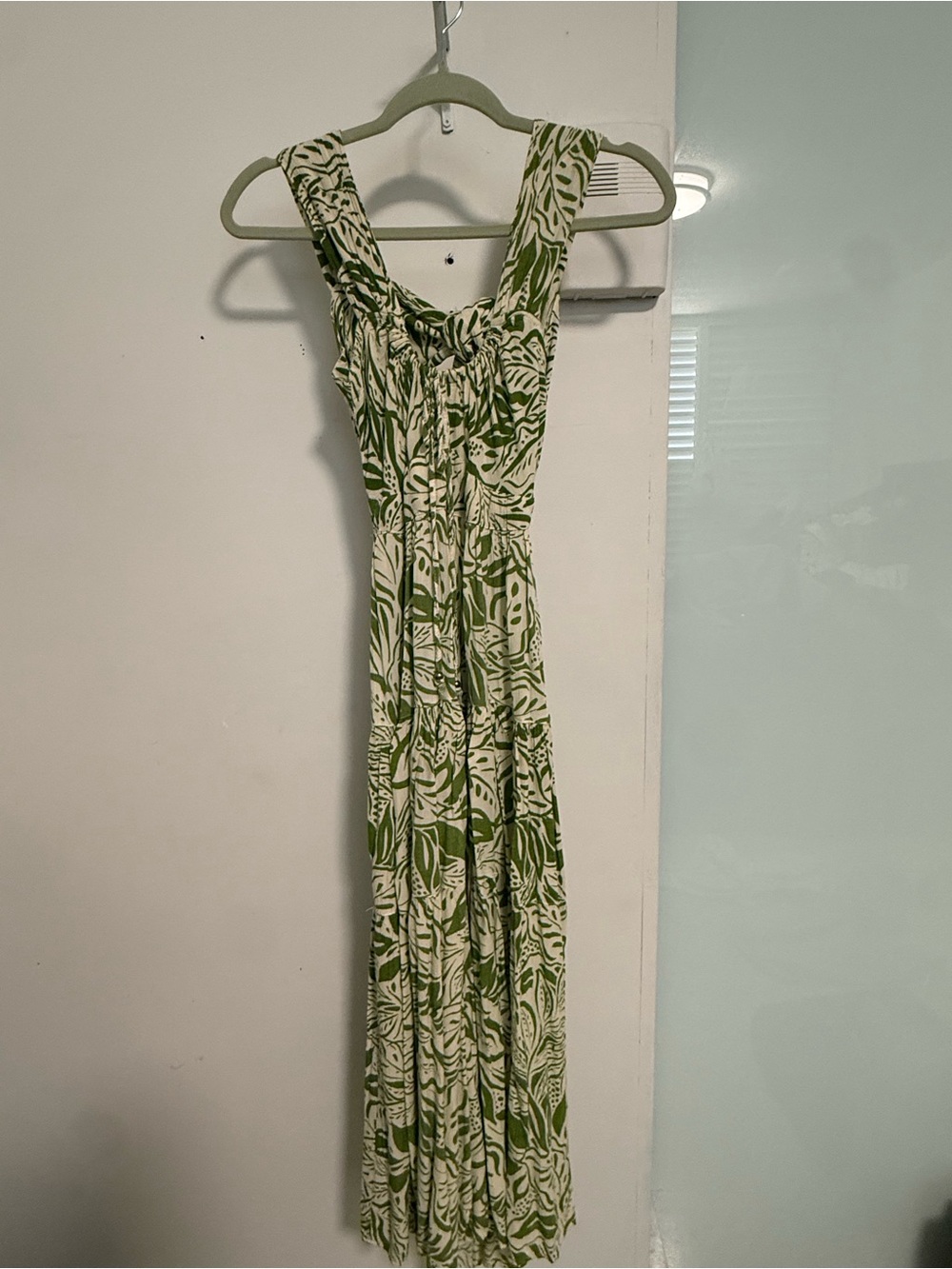 Angie Green and Cream Printed Maxi Dress